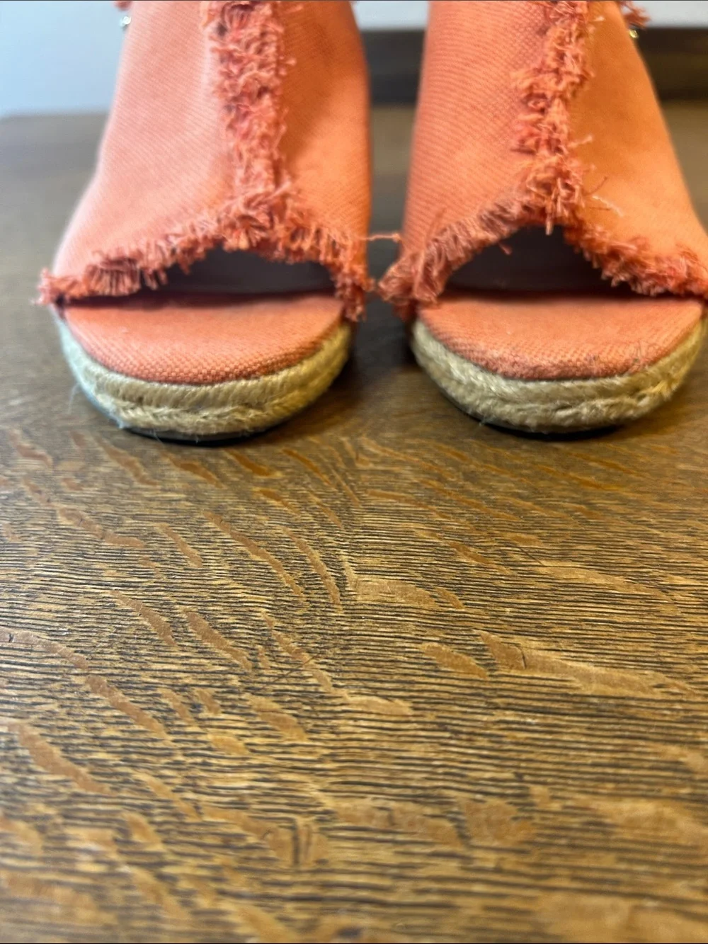 CIRCUS BY SAM EDELMAN Baker Wedge fringe Orange denim Sandals size 8.5